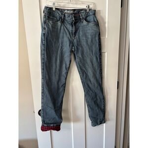 Eddie Bauer Flannel Lined Jeans Womens Boyfriend Fit Medium Wash size 6